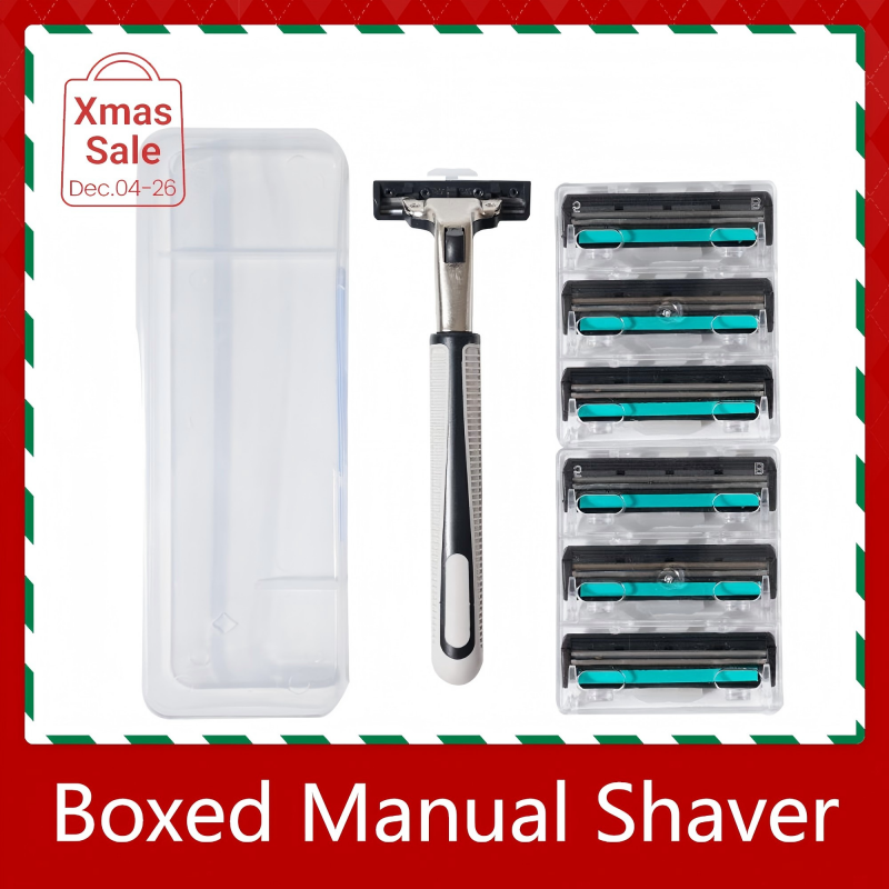 UPHUI 7-Pack Razor Blades Men's Shaver Men's Facial Hair Removal Sharp 2-Ply Razor Blade Tools Razor Holder Universal Hand Shaver Replacement Set