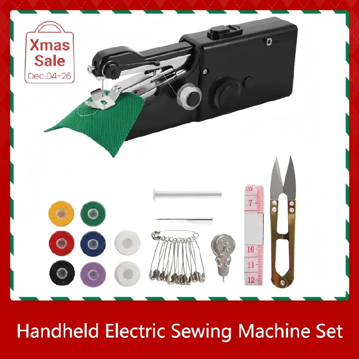 UPHUI Sewing Machine Mini Household Items Handheld Sewing Convenient Needle Work Manual Sewing Machine Quick Sewing Needle Clothes Fabric Home Electric Sewing Machine Convenient
