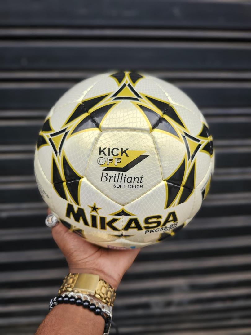 Mikasa Orginal Size 5 Soccer Ball Black,Gold & White Football