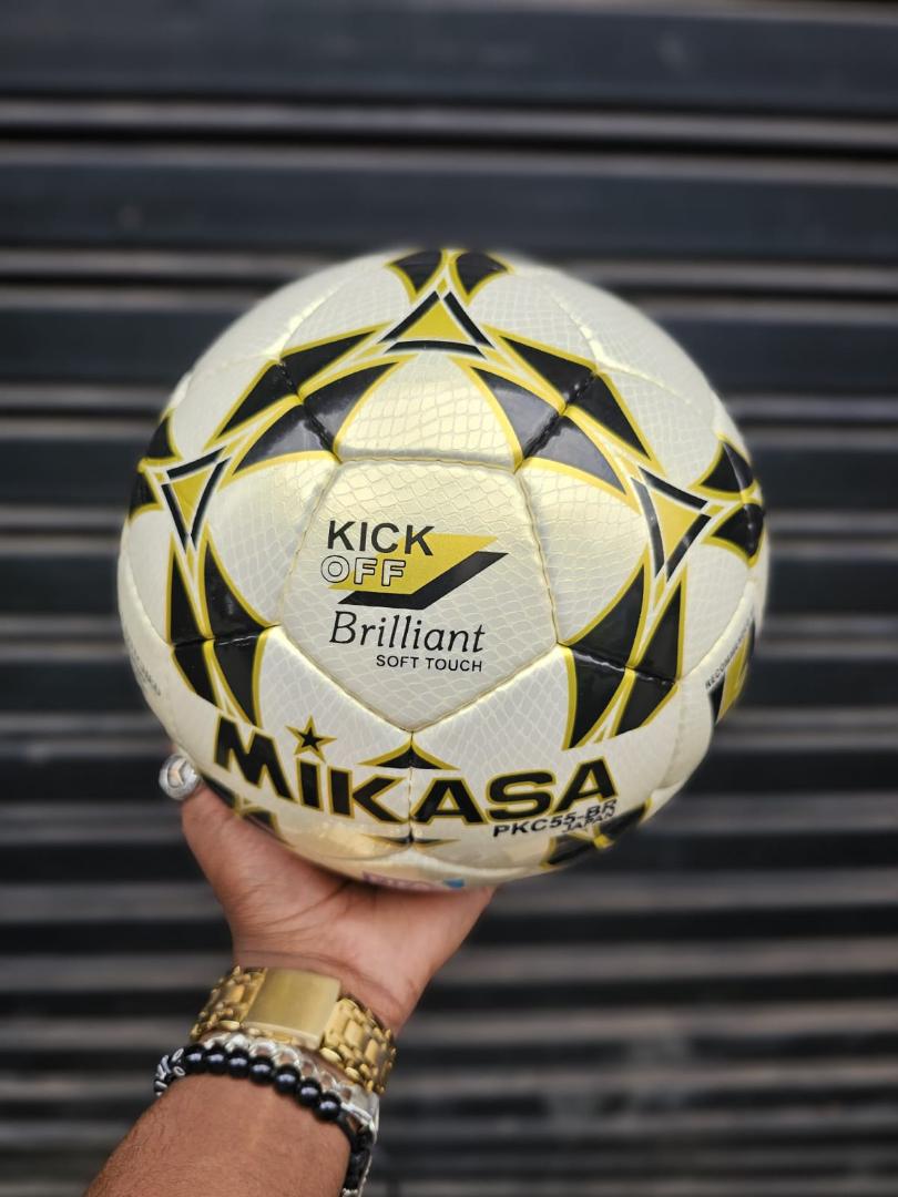 Mikasa Orginal Size 5 Soccer Ball Black,Gold & White Football