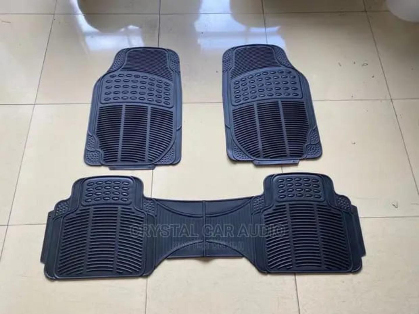 Conjoined Five Seater Heavy Duty Rubber Car Floor Mats - 3 Piece Set
