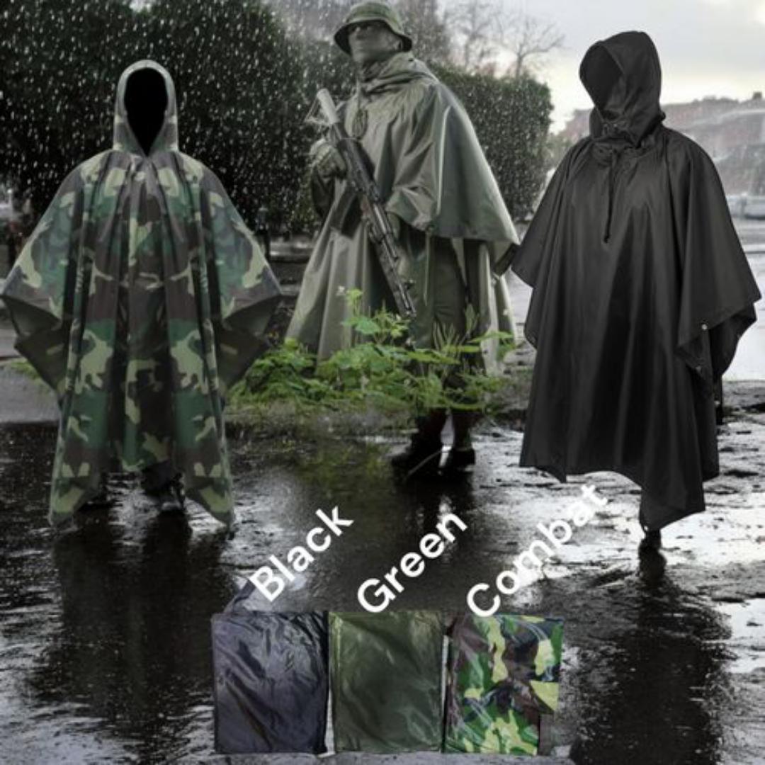 Tactical Unisex Waterproof Raincoat Poncho combat wear