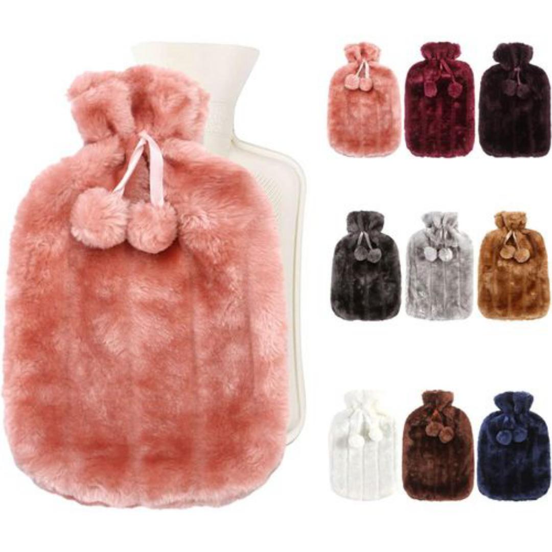 2L Soft Faux Fur Hot Water Bottle Bag Heat Therapy