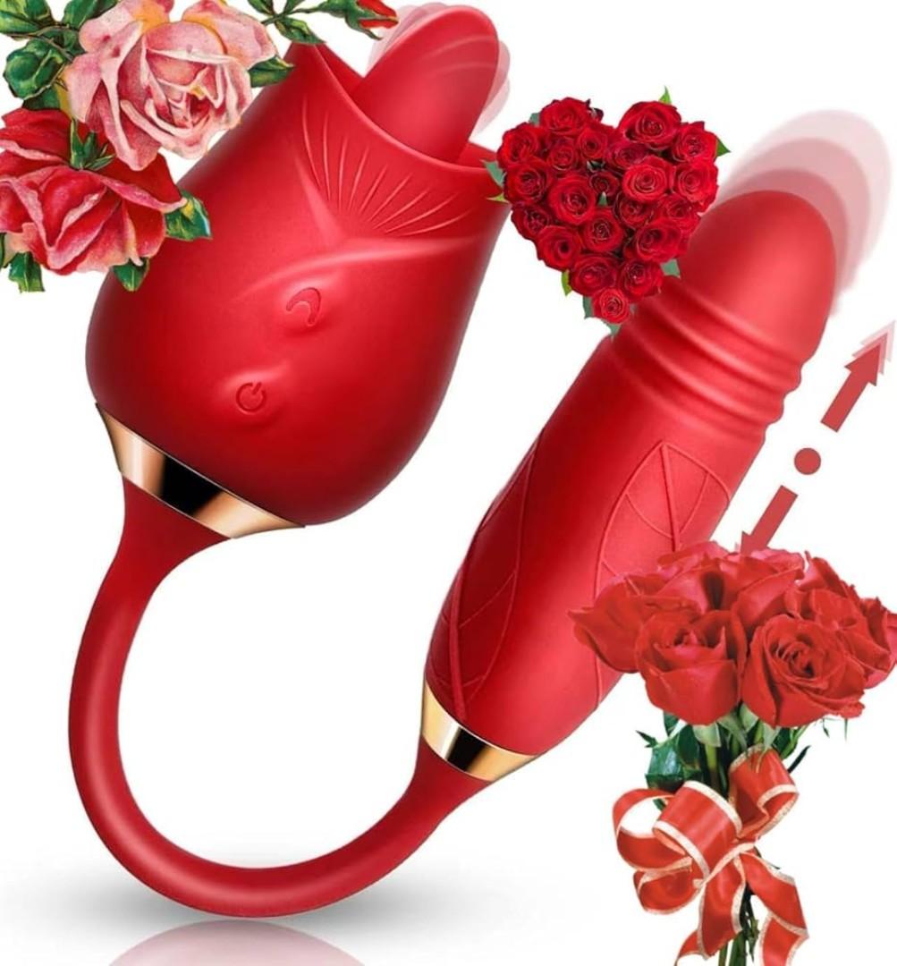 2 in 1 licking Rose toy vibrator