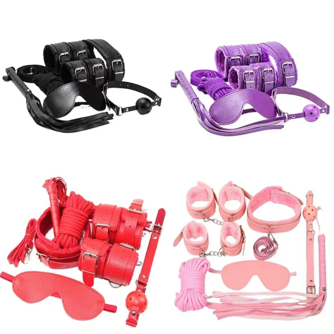 10pcs Pack Bondage Restraints BDSM Adult Sex Toys PU Leather Fetish Set Role Play Bed Game Handcuffs Mouth Ball Gag Foreplay Gift for Women Men Couples - image 24