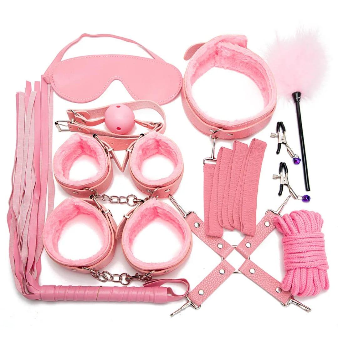 10pcs Pack Bondage Restraints BDSM Adult Sex Toys PU Leather Fetish Set Role Play Bed Game Handcuffs Mouth Ball Gag Foreplay Gift for Women Men Couples - image 25