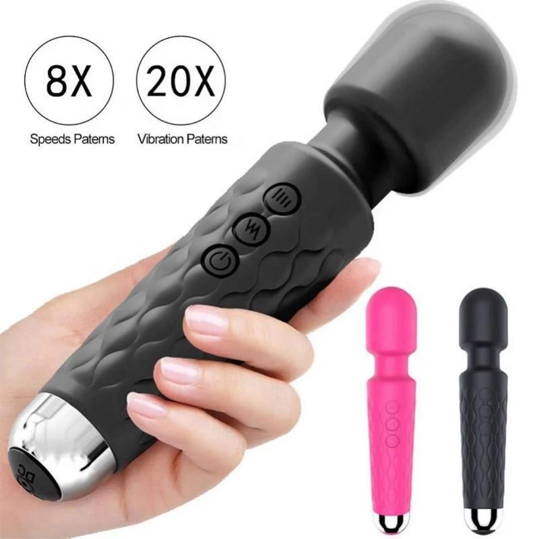 20 Modes - 8 Speed Powerful Rechargeable Magic Wand Cli_t Massager Dildo Vibrator Sex Toys For Women