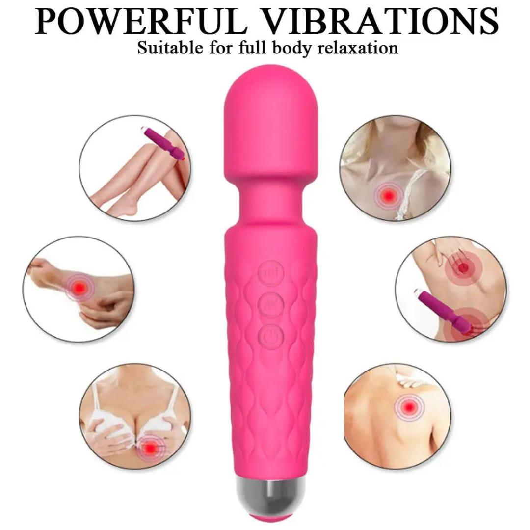 20 Modes - 8 Speed Powerful Rechargeable Magic Wand Cli_t Massager Dildo Vibrator Sex Toys For Women