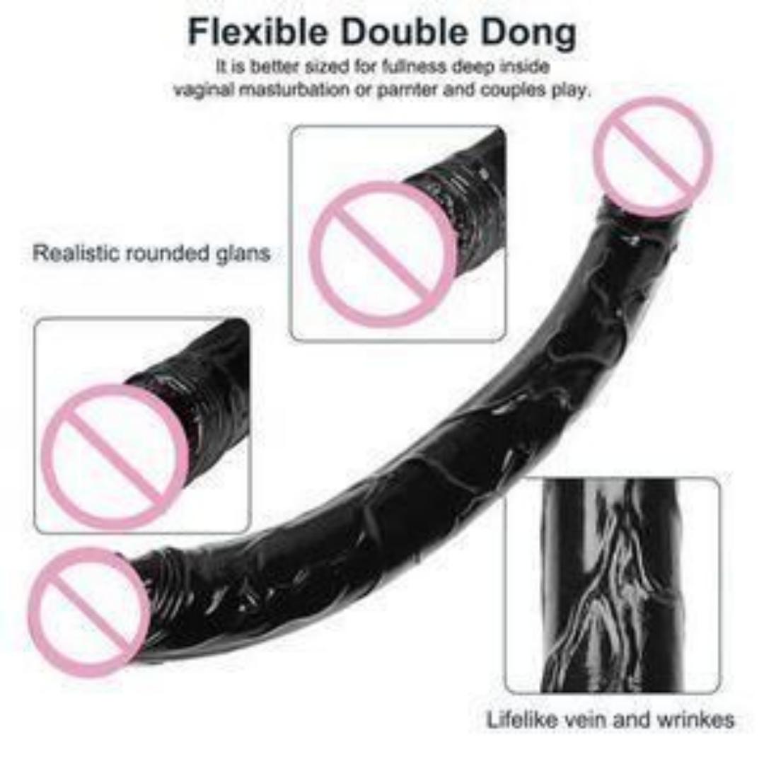 18 Inches Double Sided Long Dildo Crystal Jellies Realistic Extra Plus Dong Dual Penetration Anal Plug Adult Sex Toy for Women Couple