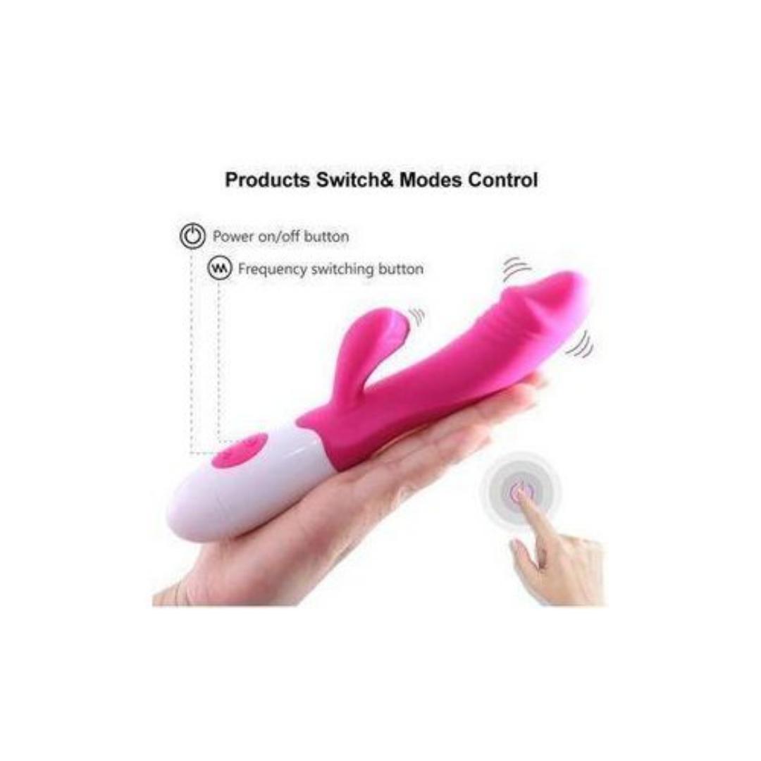 G spot Rabbit SILICON Vibrator 30 Vibration Models Double Stimulation Sex Toys Dildo for Women Masturbation RIBBED - image 5