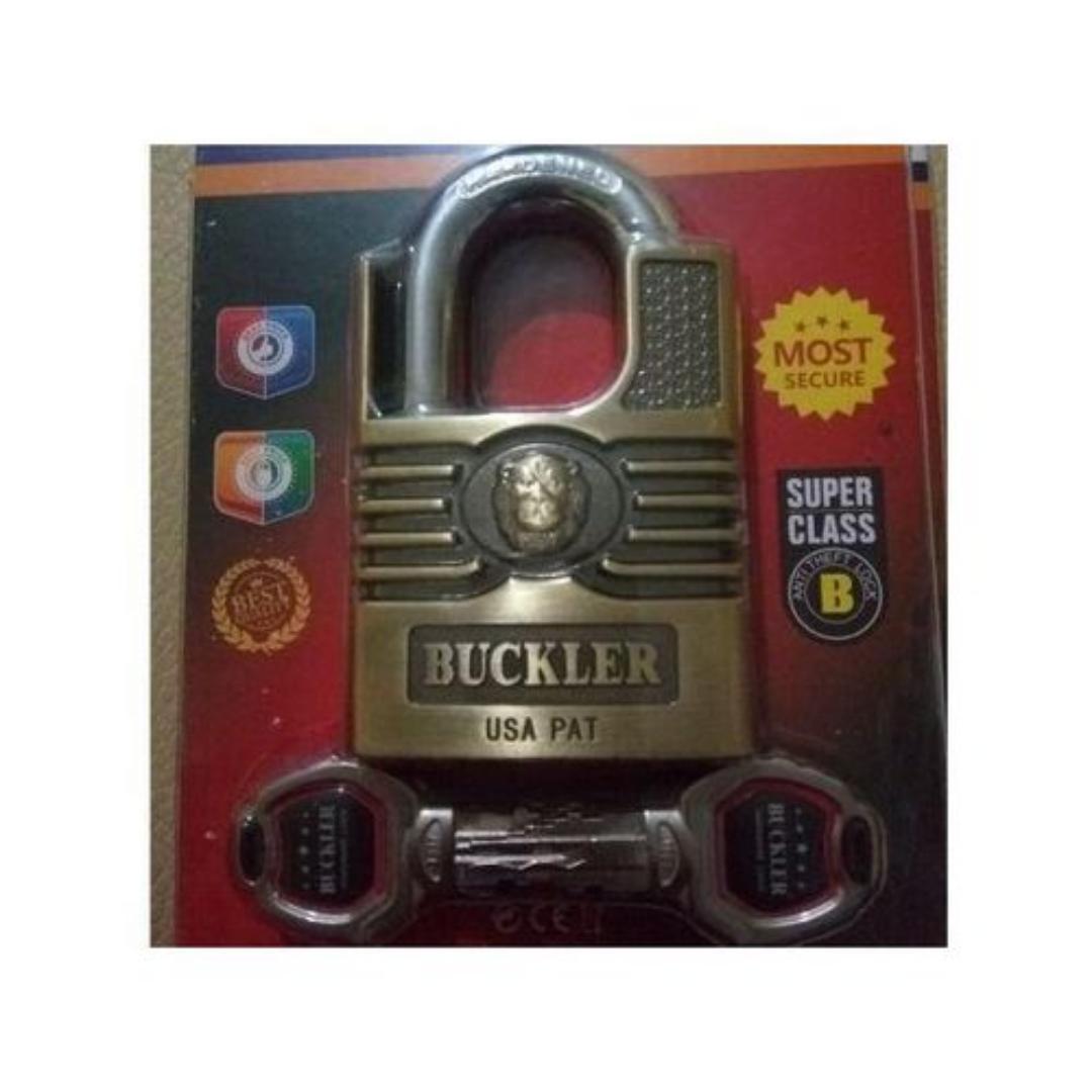 Top Security Buckler Fortified Hardened Padlock - Antic Gold With 4 Spare Keys