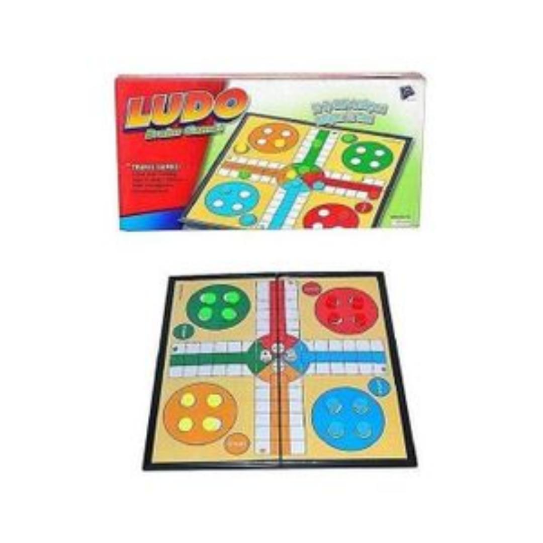 Ludo Board Game-Portable Travel Magnetic Family Brain Game for Kids