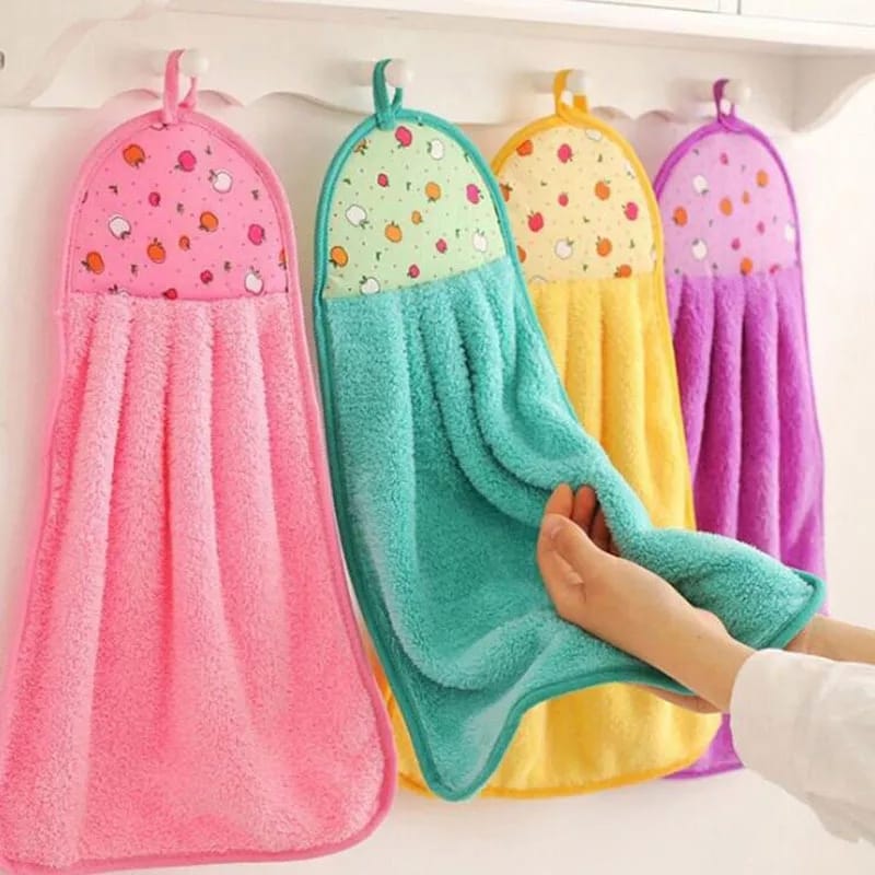 4 pcs classy  Super absorbent coral fleece kitchen towels