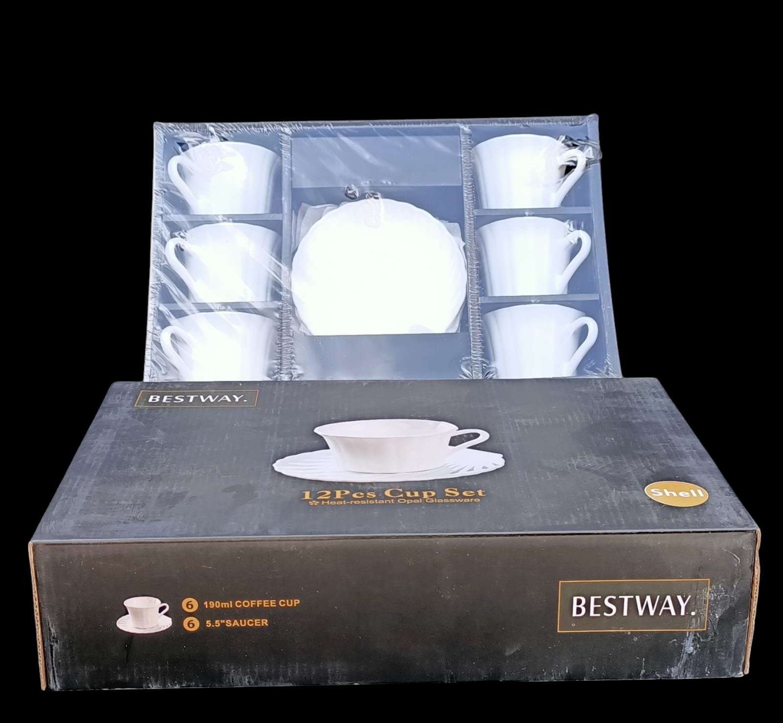 [ KILIMALL SPECIAL OFFER 🤩🤩✨ !!! ] 12 Pcs Classy Brand New Stylish and Luxurious Kitchen 190ml Bestway cup & saucer set For indoor Use and Outdoor Use .Desiring To Serve The Best Experience ✔👌