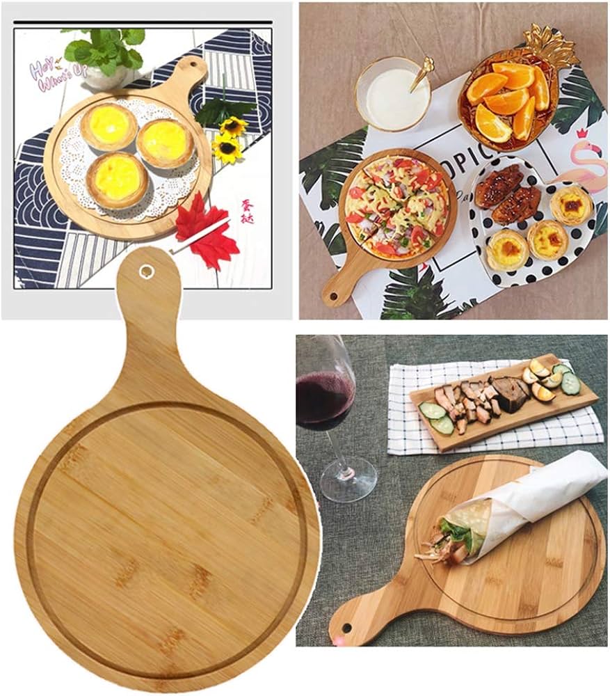 [ MAKES IT EASY AND SAVES COSTS 🤩🤩✨ !!! ] Single Size 29x44x1cm  Brand New Classy Very High Quality Stylish and Luxurious Kitchen Bamboo Pizza Plate Round .Desiring To Serve The Best Experience