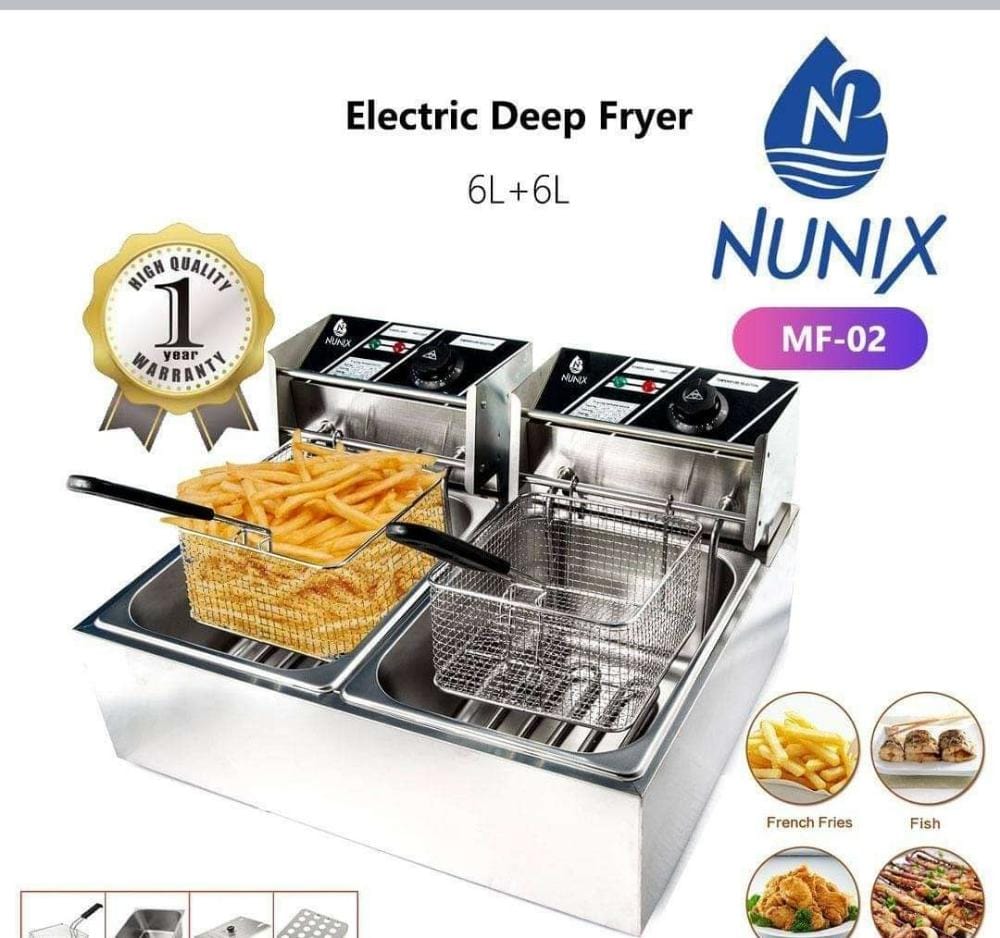 [ KILIMALL SPECIAL OFFER 🤩🤩✨ !!! ] Single Brand New Very High Quality Stylish and Luxurious DF6D Nunix double electric deep fryer For Home and Kitchen Use .Exclusive and Enticing At Affordable Price