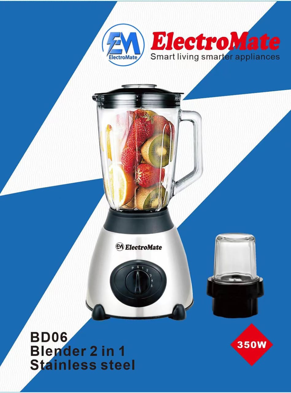 2in 1🥤 Electromate Stainless Steel Blender – Super Quality with Grinder | Durable & Powerful ✨ High-performance Electromate stainless blender with grinder – perfect for smoothies, juices, sauces & dr