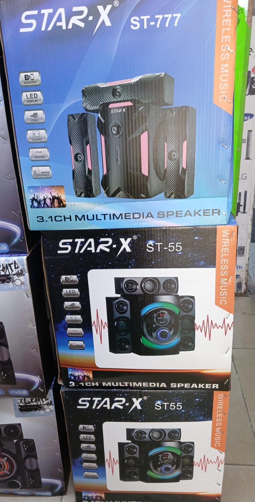 🎉 Fast Moving 🎉1pc Star x multimedia speaker system 🔊 Powerful Bass Bluetooth USB FM Home Theatre Sound System