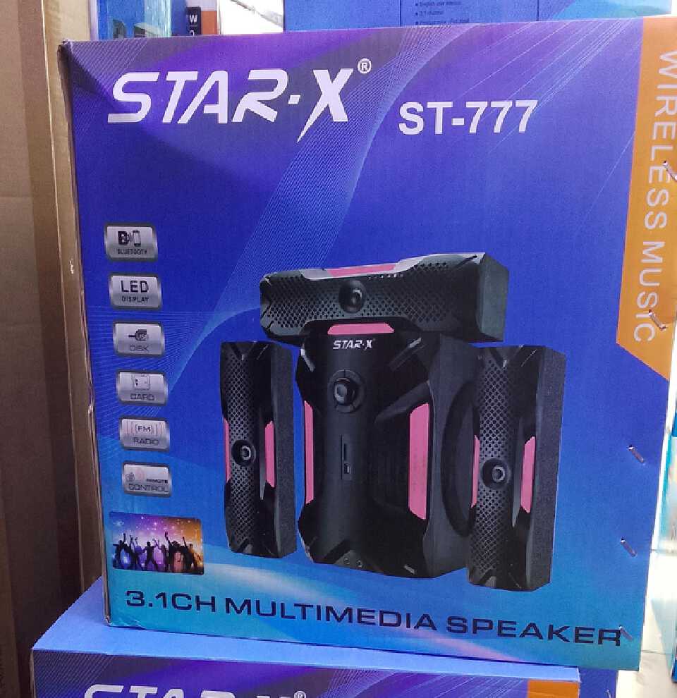 🌟 Shop Now 🌟STAR X ST - 777 3.1 MULTIMEDIA SPEAKER 🔊 Powerful Bass Bluetooth Subwoofer | USB AUX FM Home Theatre Sound