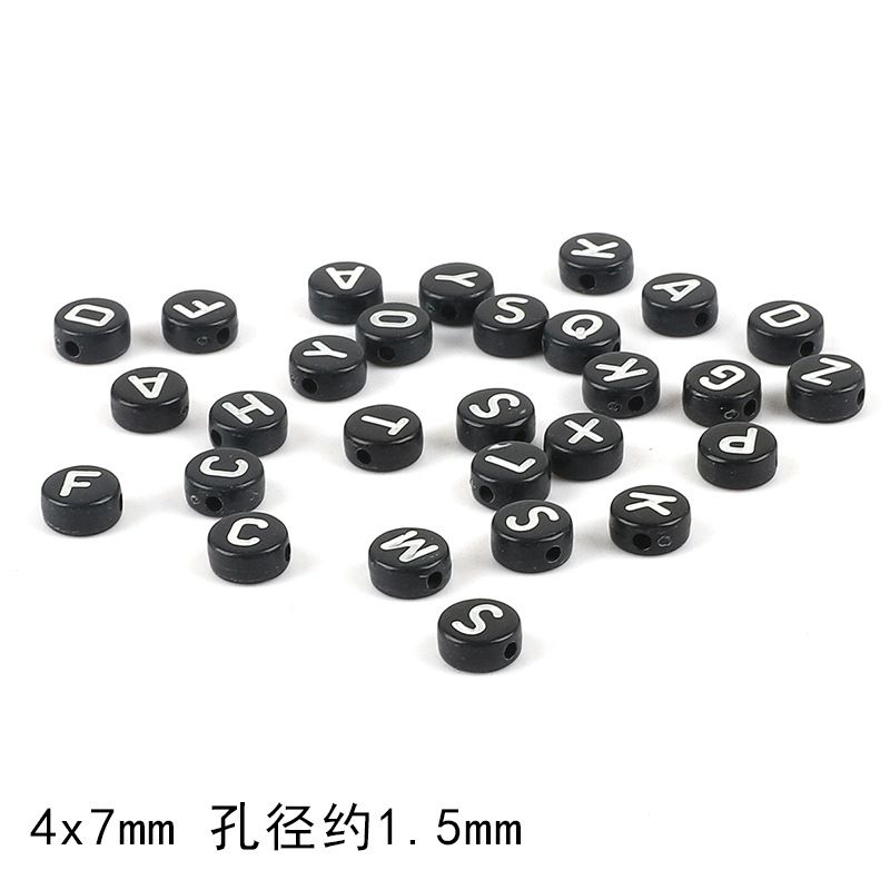 100PCS 4*7MM Acrylic Digital Flat Beaded Beaded Jewelry Accessories Handmade Pendant DIY Bracelet Necklace Material