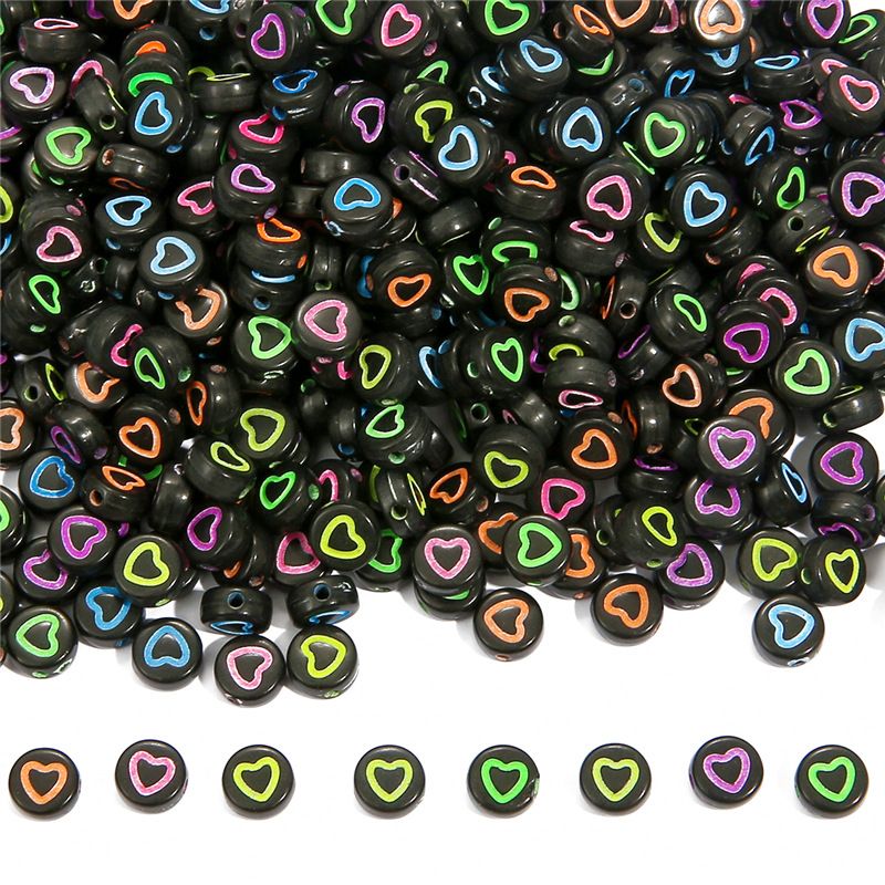 100PCS 4*7MM Acrylic Digital Flat Beaded Beaded Jewelry Accessories Handmade Pendant DIY Bracelet Necklace Material
