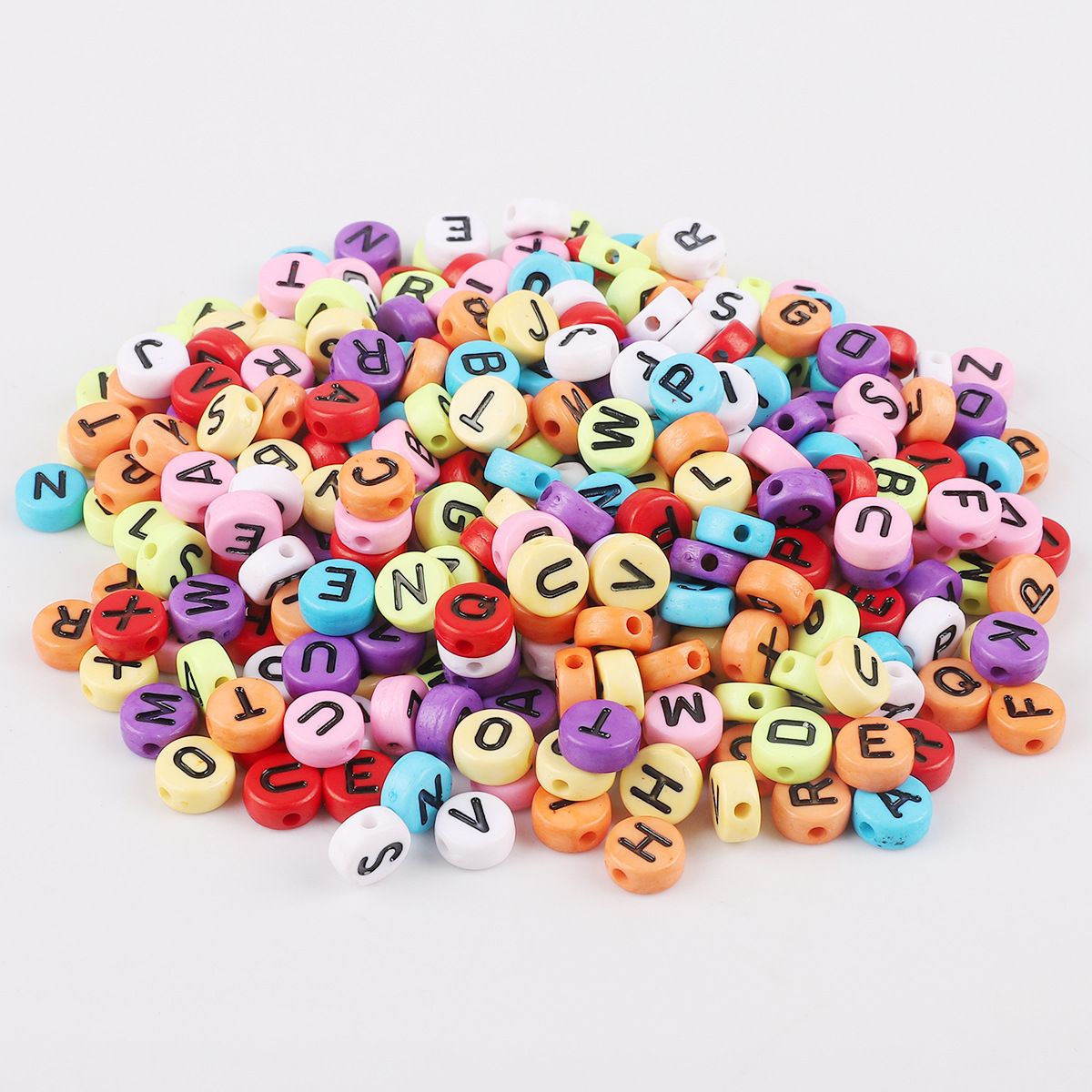 100PCS 4*7MM Acrylic Digital Flat Beaded Beaded Jewelry Accessories Handmade Pendant DIY Bracelet Necklace Material
