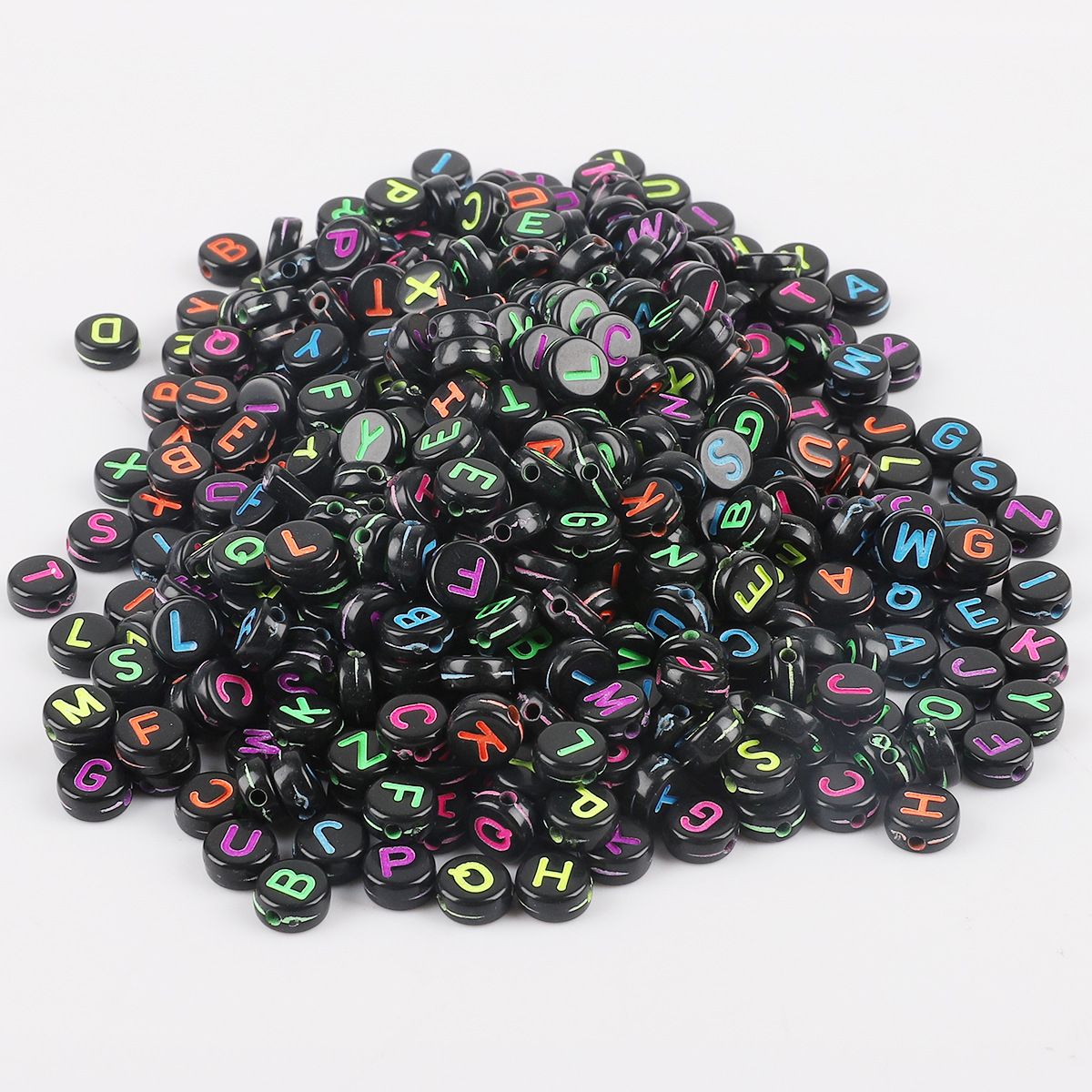 100PCS 4*7MM Acrylic Digital Flat Beaded Beaded Jewelry Accessories Handmade Pendant DIY Bracelet Necklace Material