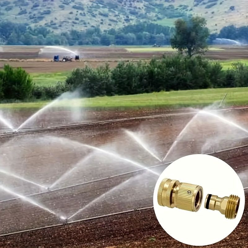 Heavy-Duty Brass Hose Quick Connect Set - 2-Pack, Leak-Proof, Effortless Connection for Outdoor Lawn & Garden - Durable, Weatherproof, US Standard 3/4 GHT Threads