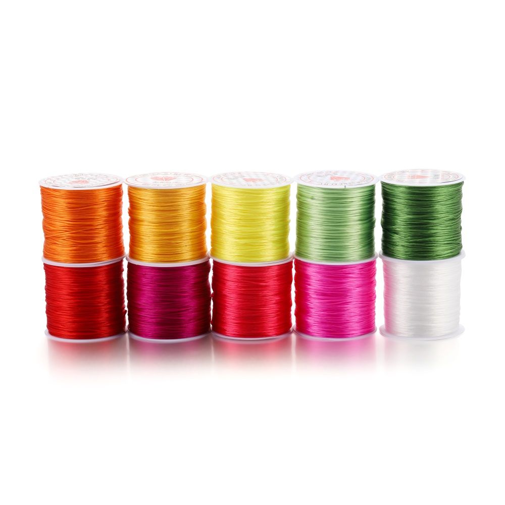 60Meters 0.7mm Elastic Thread Round Crystal Line Nylon Rubber Stretchy Cord Elastic Rope for Jewelry Making Beading Bracelet