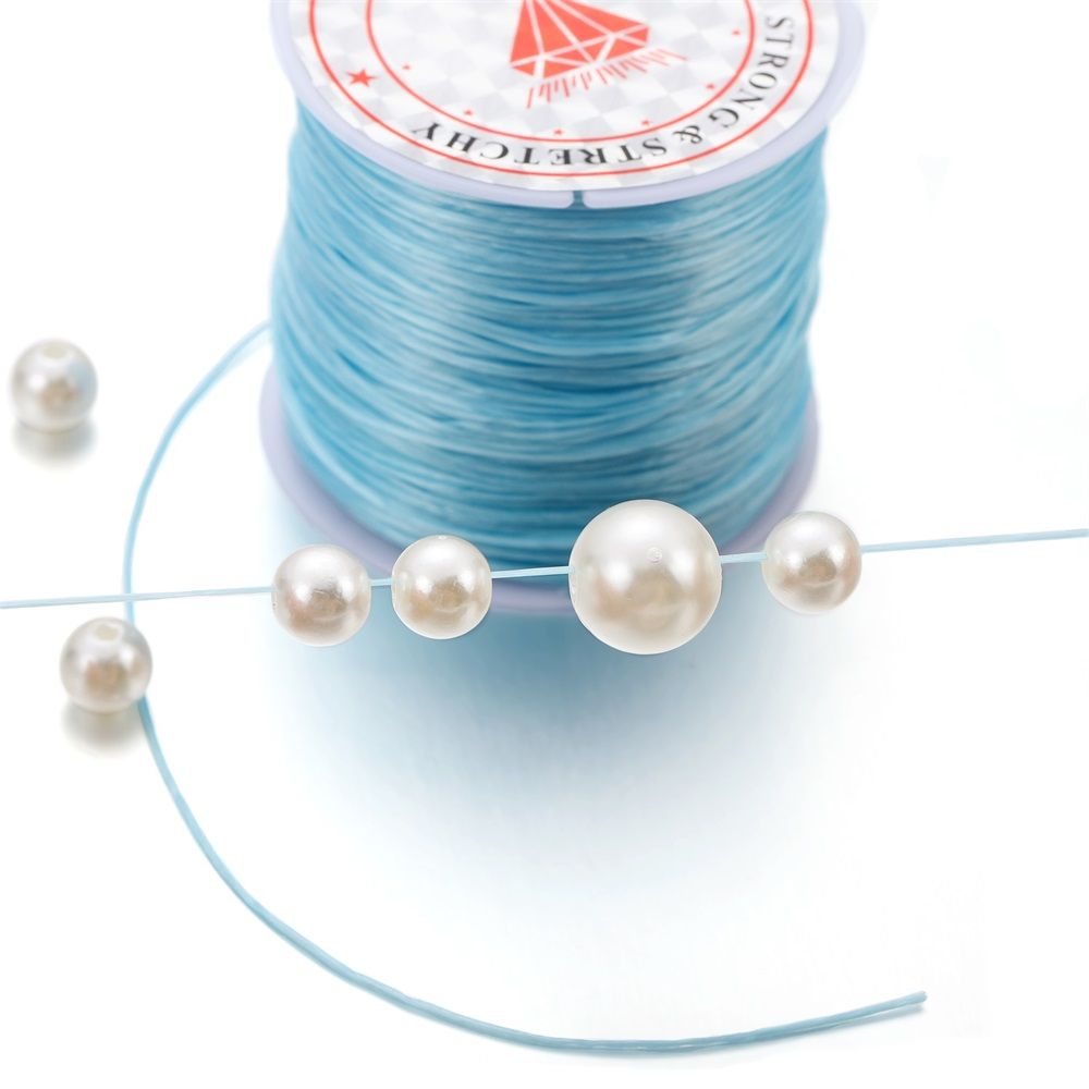 60Meters 0.7mm Elastic Thread Round Crystal Line Nylon Rubber Stretchy Cord Elastic Rope for Jewelry Making Beading Bracelet