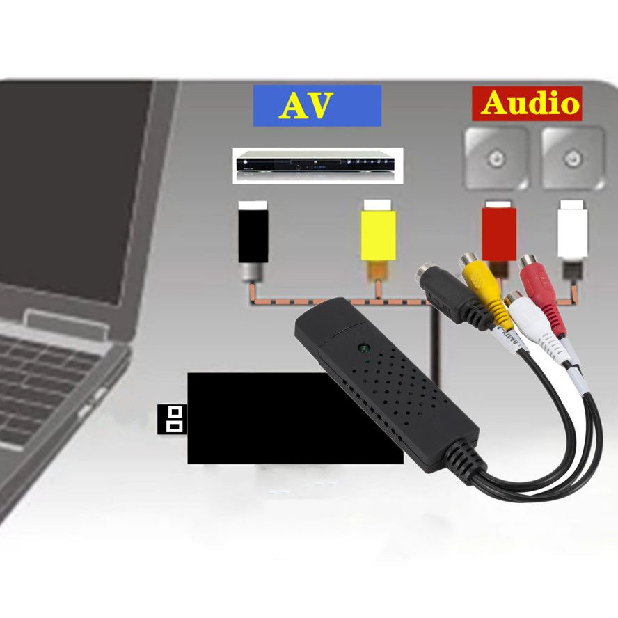 USB 2.0 Video Capture Card Easy Cap Video Audio Converter TV DVD VHS Audio Capture Adapter Card TV Video DVR DVR Quality PC