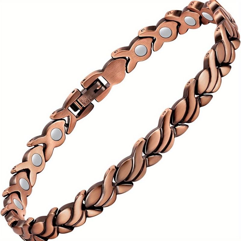 Titanium Steel Magnetic Bracelet - Unique Fish Shape Links,  Bangle For Women