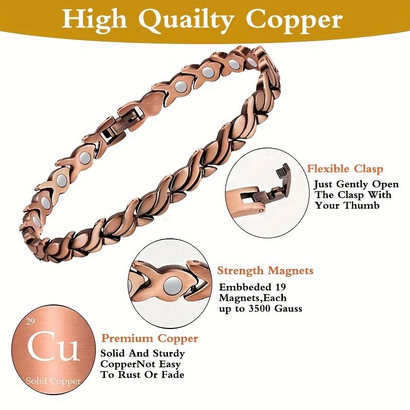 Titanium Steel Magnetic Bracelet - Unique Fish Shape Links,  Bangle For Women
