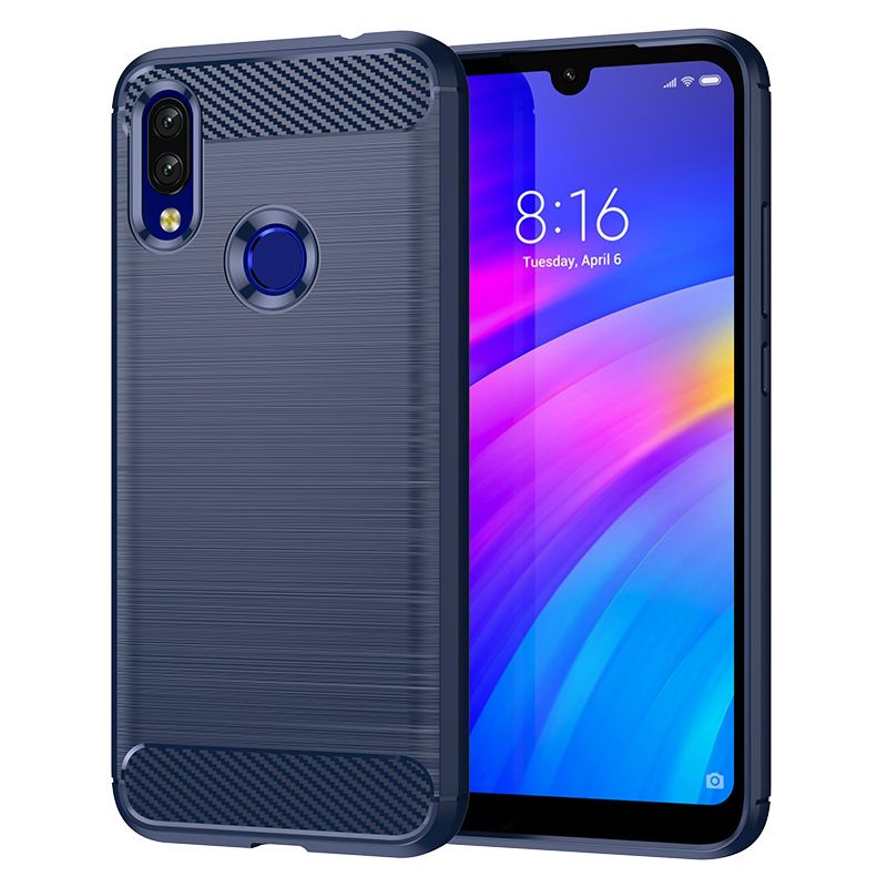 For Red Rice 7/7A Mobile Phone Case Red Rice 7A Brushed Carbon Fiber Anti-fall Protective Case Silicone Soft Case