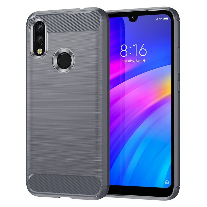 For Red Rice 7/7A Mobile Phone Case Red Rice 7A Brushed Carbon Fiber Anti-fall Protective Case Silicone Soft Case