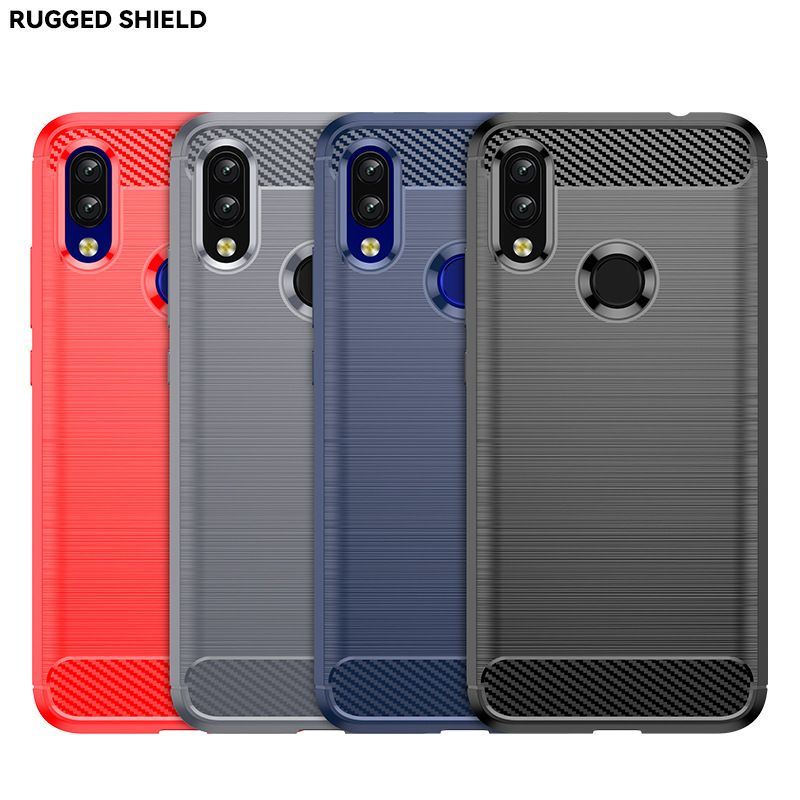 For Red Rice 7/7A Mobile Phone Case Red Rice 7A Brushed Carbon Fiber Anti-fall Protective Case Silicone Soft Case