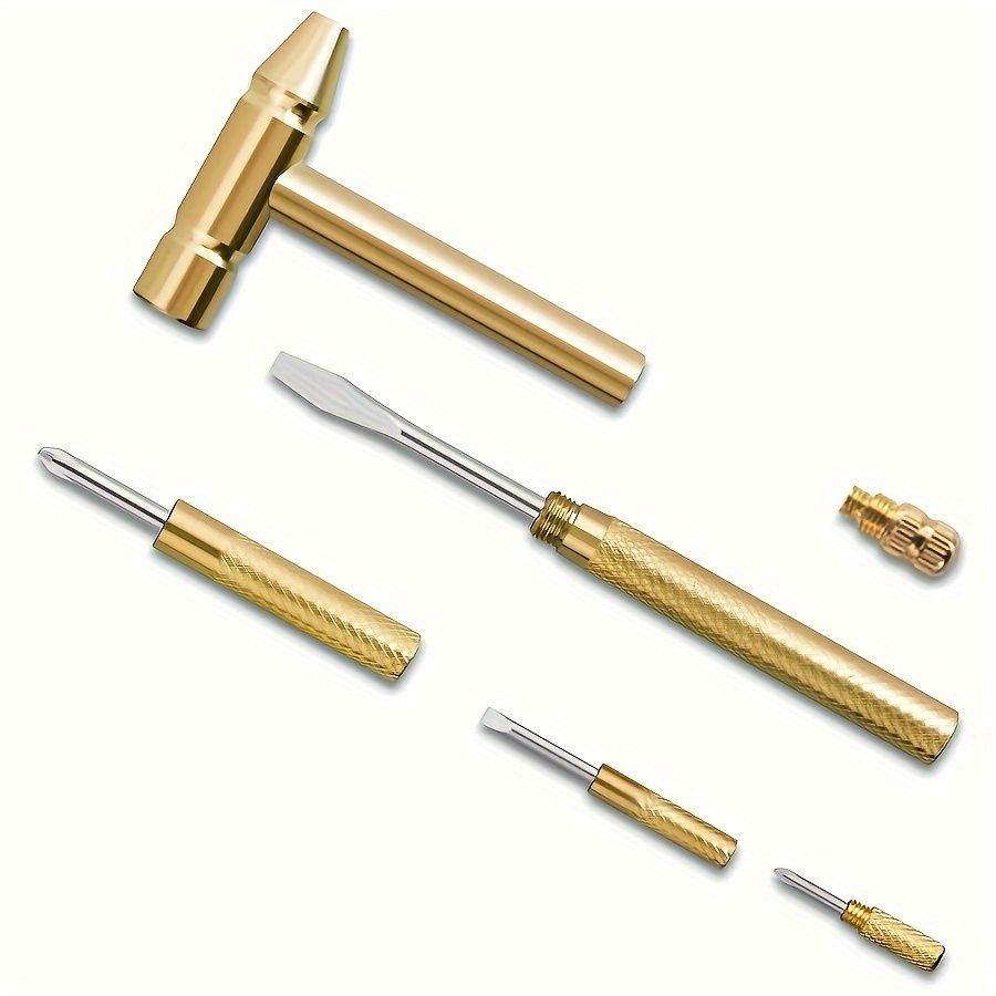 170MM*52MM Kezhide 6-In-1 Mini Multifunctional Hammer - Metal, Industrial Tool With Screwdriver Feature