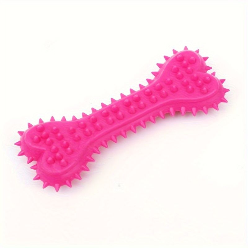 Durable Dog Chew Toy Set - Non-Toxic Rubber Bone Shaped Teeth Cleaner & Gum Stimulator for Fun Training, Interactive Oral Health Care for Puppies and Adults