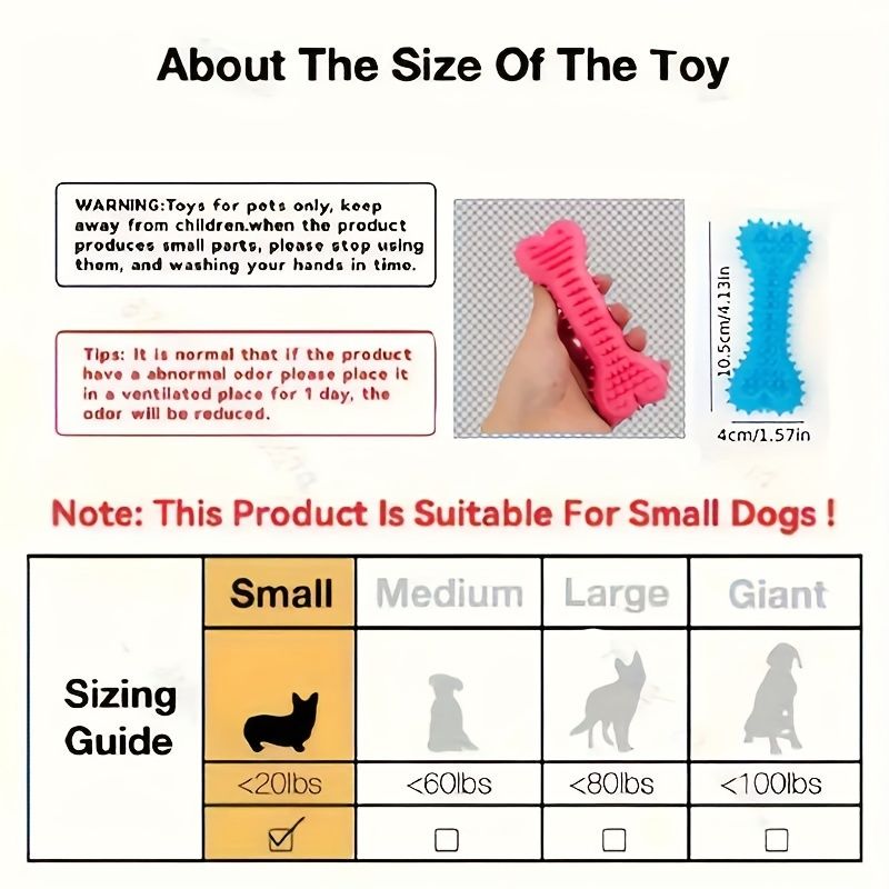Durable Dog Chew Toy Set - Non-Toxic Rubber Bone Shaped Teeth Cleaner & Gum Stimulator for Fun Training, Interactive Oral Health Care for Puppies and Adults