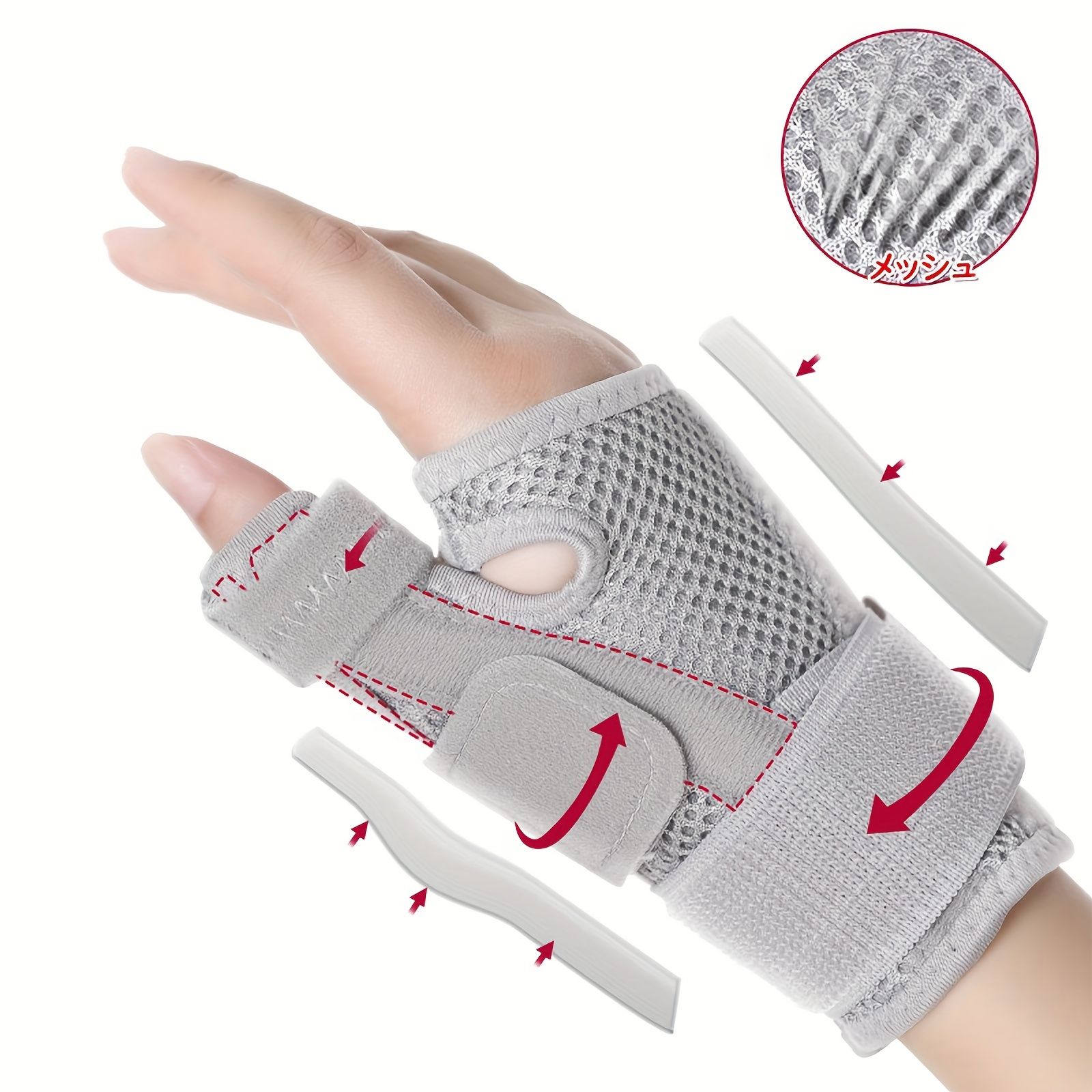 1pc Premium Breathable Thumb and Wrist Support Brace - Adjustable, Comfortable, and Universal Fit for Both Right and Left Hands - Easy to Clean, Hand Washable, and Durable Polyester Construction