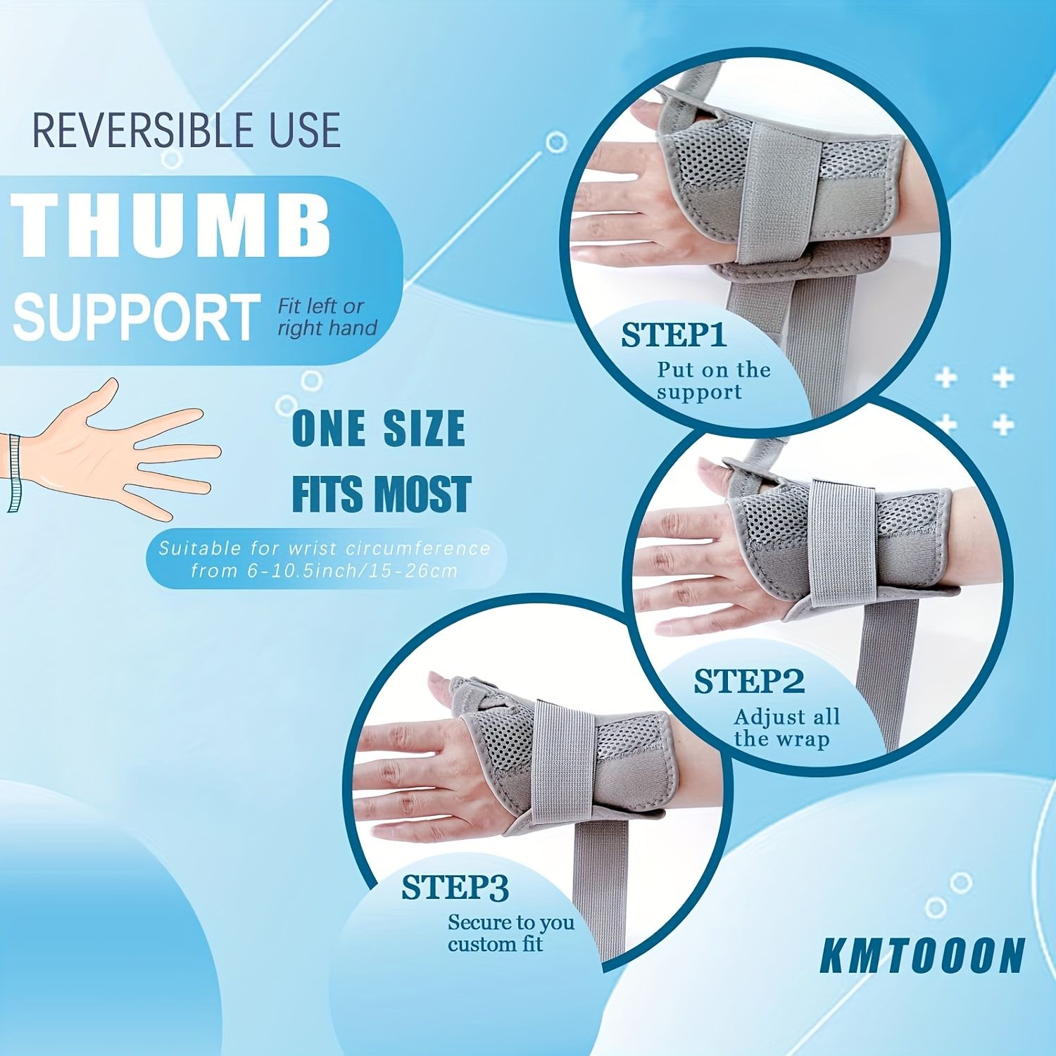 1pc Premium Breathable Thumb and Wrist Support Brace - Adjustable, Comfortable, and Universal Fit for Both Right and Left Hands - Easy to Clean, Hand Washable, and Durable Polyester Construction