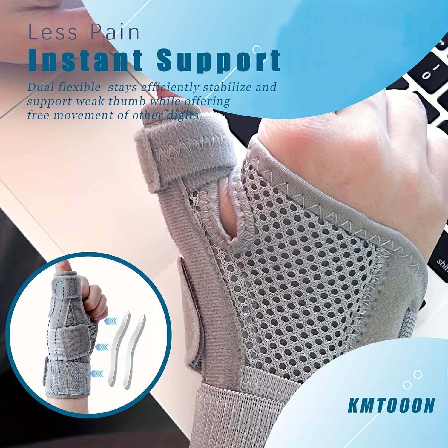 1pc Premium Breathable Thumb and Wrist Support Brace - Adjustable, Comfortable, and Universal Fit for Both Right and Left Hands - Easy to Clean, Hand Washable, and Durable Polyester Construction