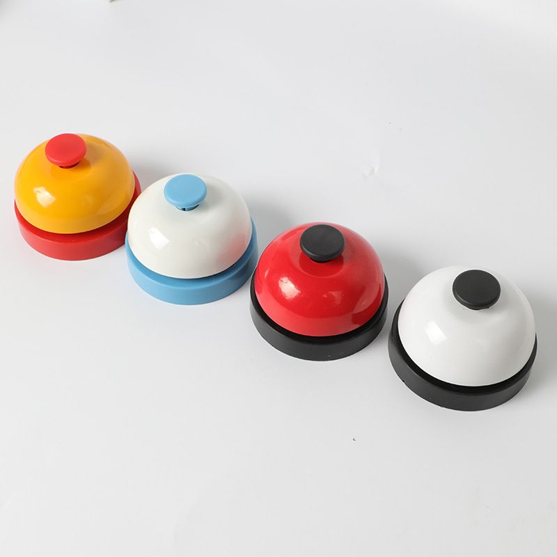 Metal Buzzer Toy for Board Games Hand Press Bell Quick Response Pet Call Service Bell Teaching Tool