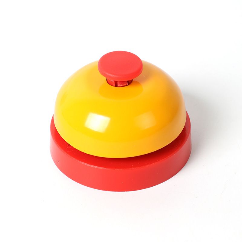 Metal Buzzer Toy for Board Games Hand Press Bell Quick Response Pet Call Service Bell Teaching Tool