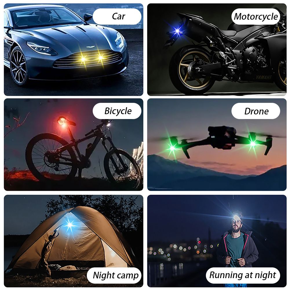 RGB Led Aircraft Strobe lights Motorcycle Lights LED Flash Position Wireless Light Aircraft Airplane Helicopter Warning Lights