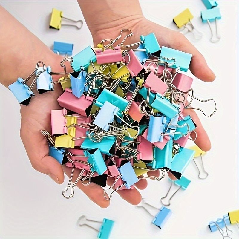 Random Color Binder Clip - Perfect For Office Supplies And Test Paper!