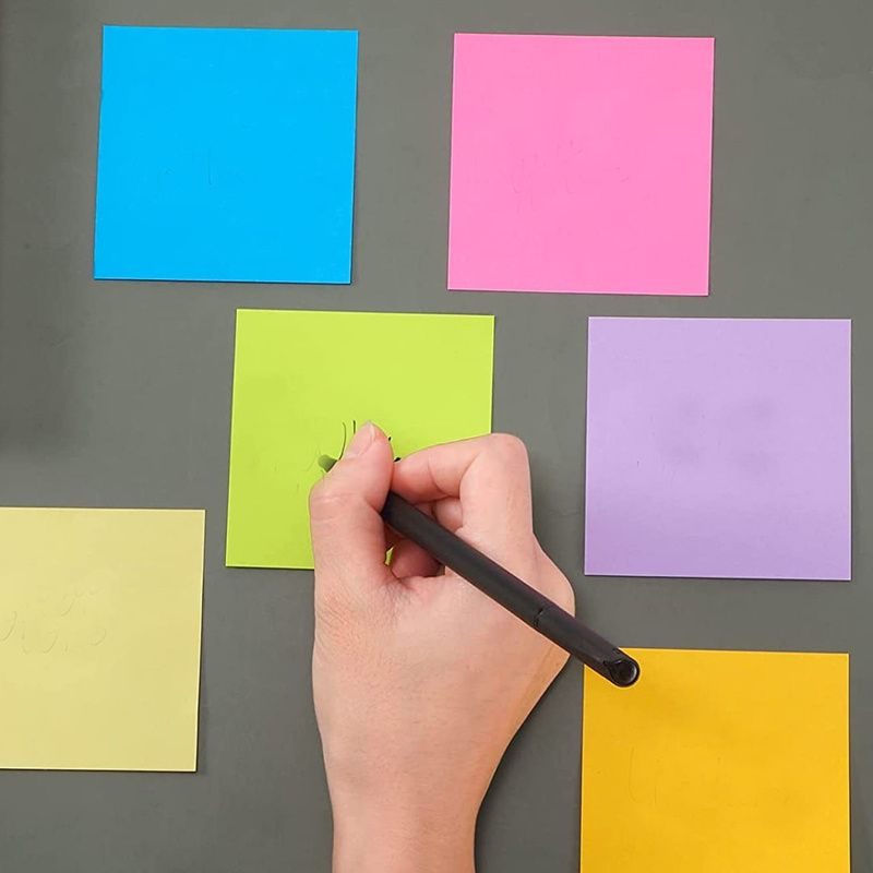 300Sheets  Vibrant Fluorescent Sticky Notes - Assorted Colors For Students & Office Use Cute Sticky Note Pads Colored Notebook Paper, Sticker Notes For Home message, Reminder message