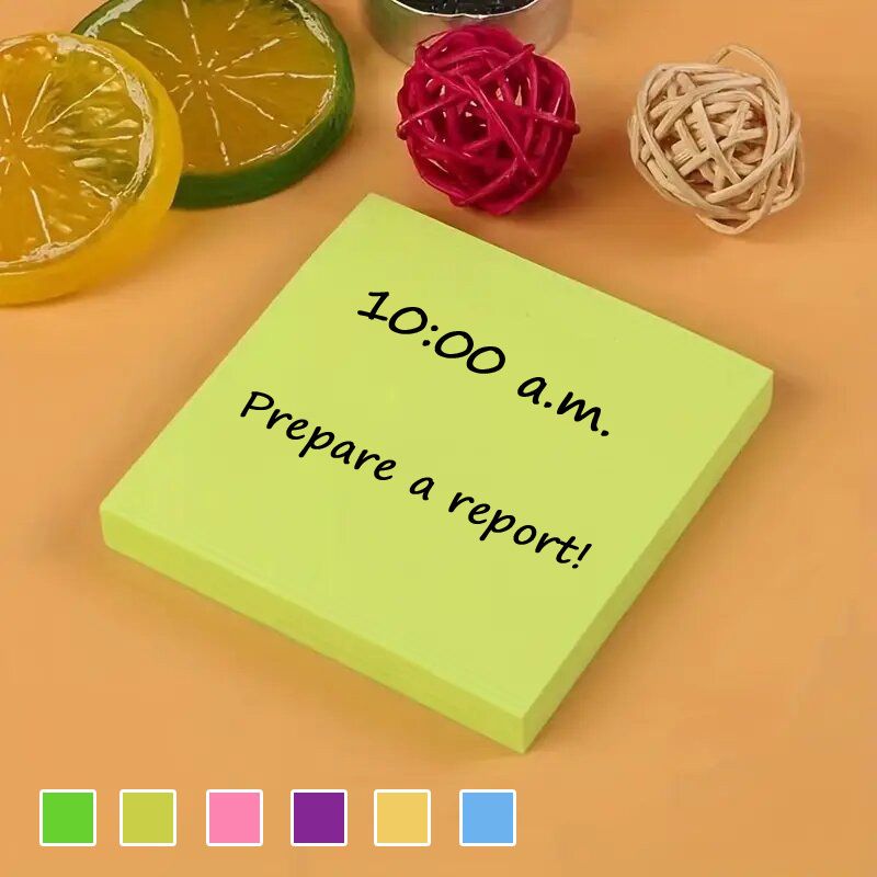 300Sheets  Vibrant Fluorescent Sticky Notes - Assorted Colors For Students & Office Use Cute Sticky Note Pads Colored Notebook Paper, Sticker Notes For Home message, Reminder message