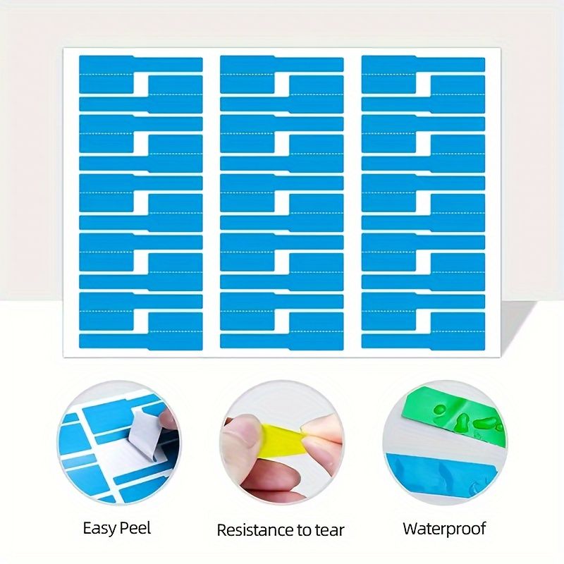 300Sheets Cable Labels - Self-Adhesive, Waterproof & Writable, Printable for Laser Printers, Assorted Colors, Versatile Electronic Wire Markers, 8 Sheets