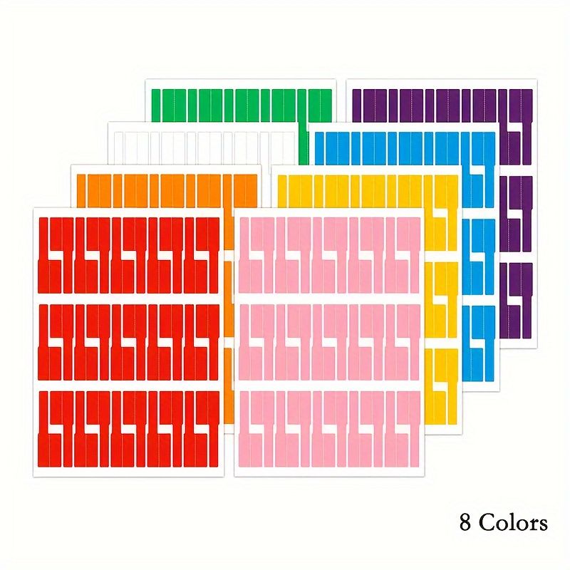 300Sheets Cable Labels - Self-Adhesive, Waterproof & Writable, Printable for Laser Printers, Assorted Colors, Versatile Electronic Wire Markers, 8 Sheets